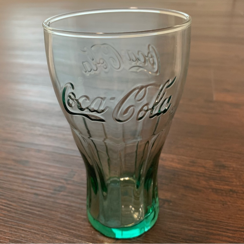 Coca Cola Vintage Green Tint Drinking Glass